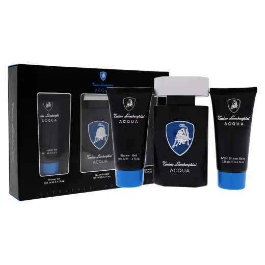 Set Tonino Lamborghini: Acqua, Eau De Toilette, For Men, 125 ml + Acqua, Hydrating, Shower Gel, All Skin Types, 100 ml + Acqua, Hydrating, After-Shave Balm, 100 ml