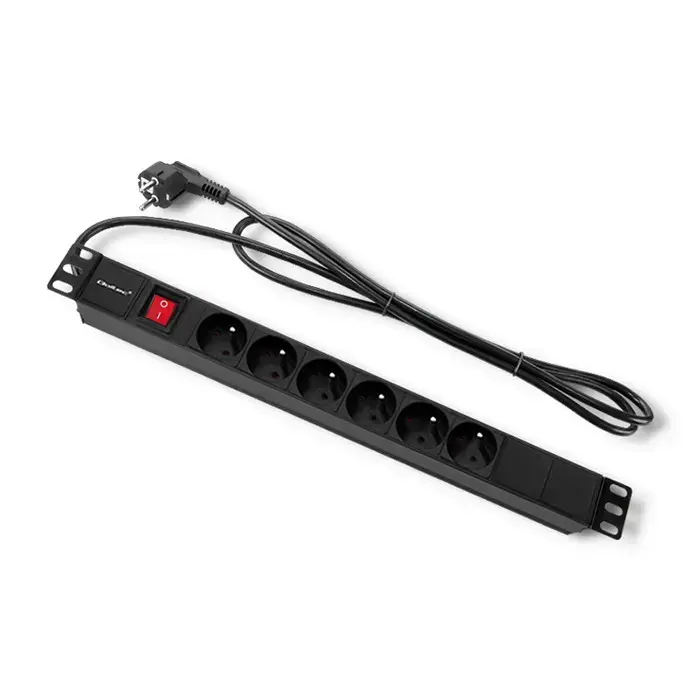 Qoltec Power strip for RACK cabinets | 1U | 16A | PDU | 6xFRENCH | 2m