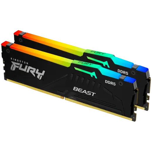 Kingston RAM FURY Beast RGB - 64 GB (2 x 32 GB Kit) - DDR5 6000 DIMM CL36