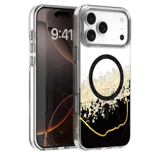 Epoxy Mag telefono dėklas su MagSafe palaikymu iPhone 17 Pro juodas