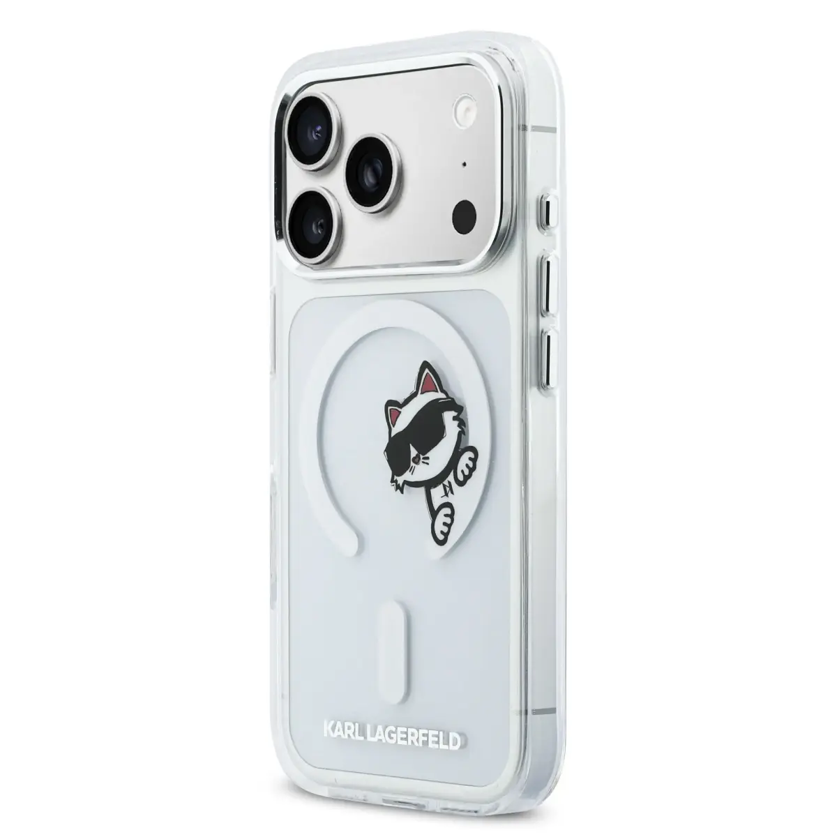 Karl Lagerfeld IML Choupette Peekaboo чехол с поддержкой MagSafe для телефона iPhone 17 Pro прозрачный