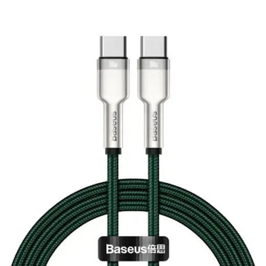Baseus Cafule Series data transfer and charging cable | USB-C to USB-C | 100W | 2m | green