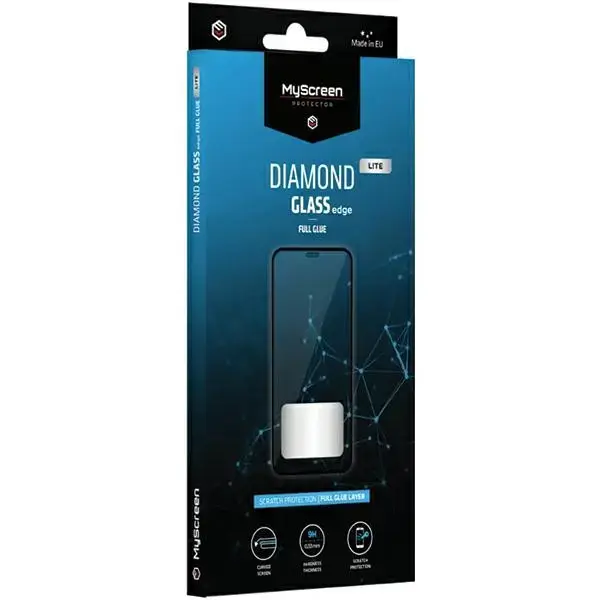 MS Diamond Glass Edge Lite aizsargstikls telefonam iPhone 13 Pro Max 6.7" melns pilnam ekrānam