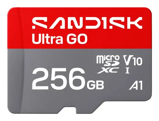 SanDisk Micro SD card Ultra GO 256GB / SDSQUGN-256G-GN6MN Grey, red