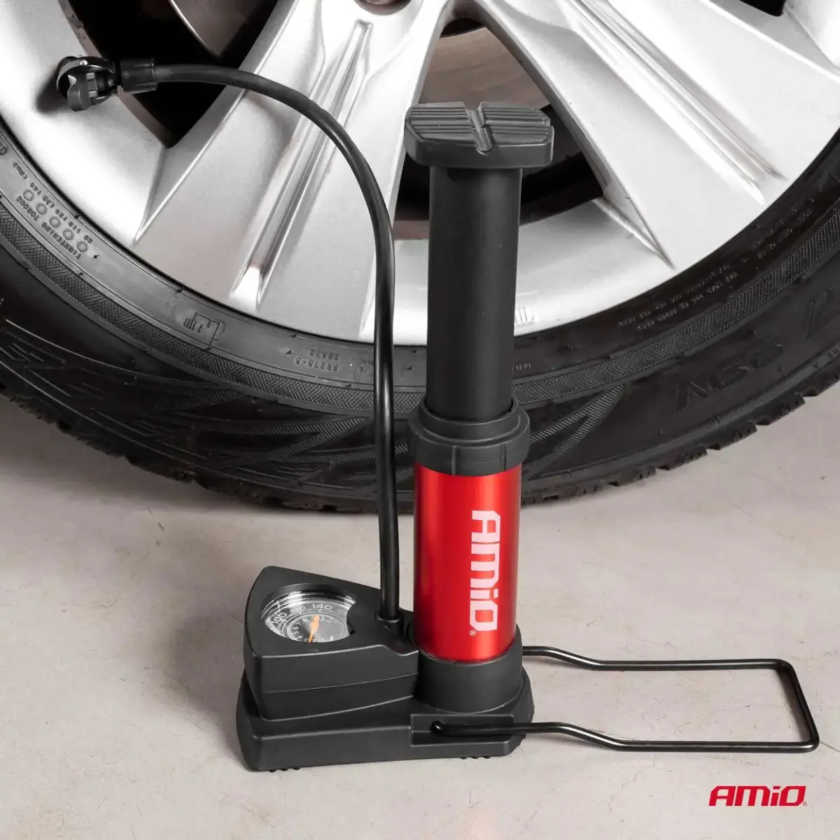 High Pressure Mini foot pump with pressure gauge PU03