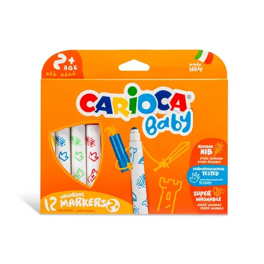 Flomasteri bērniem CARIOCA, 12 krāsas