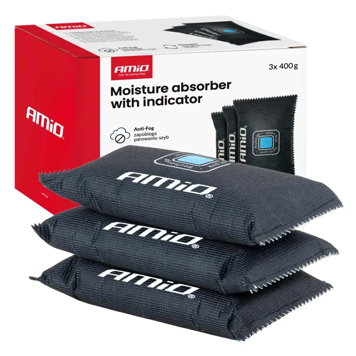 Moisture absorber with indicator 3x400g AMIO-04878