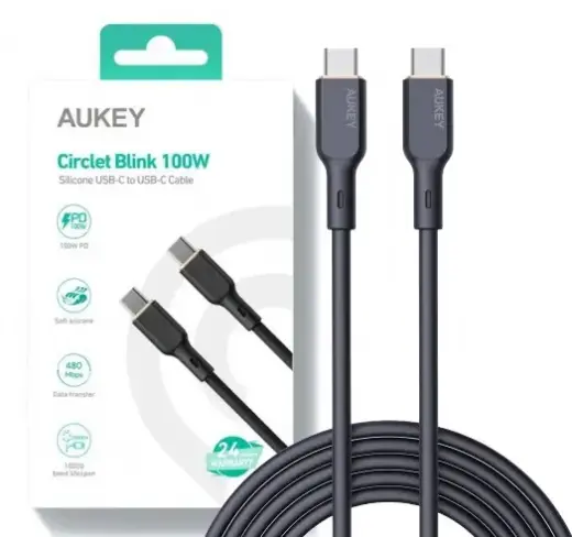 AUKEY CB-SCC101 Silicon Cable USB C - USB C 1m