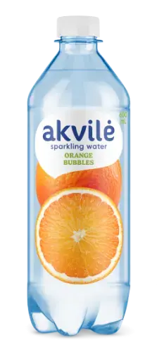 Aromatizēts dzeramais ūdens AKVILE ar apelsīnu aromātu, gāzēts, 0,6l (DEP)