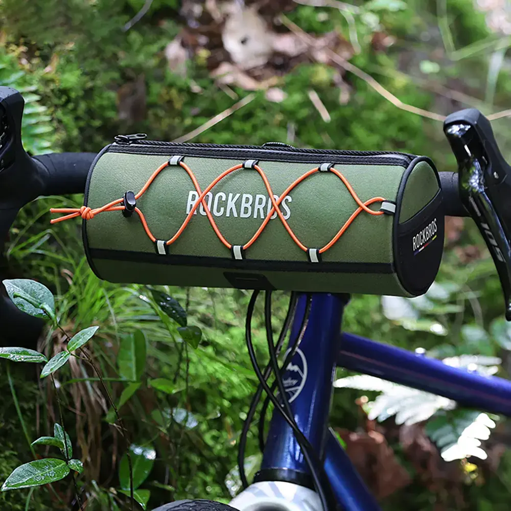 Torba na kierownicę 1,5L Rockbros TL002 ROAD TO SKY wodoodporna – zielona