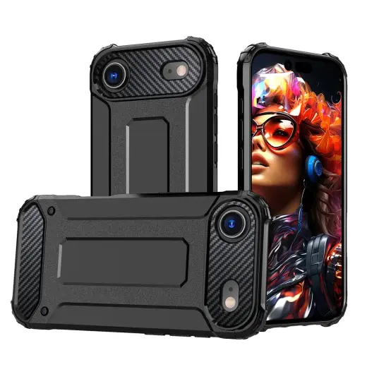 Hybrid Armor Case for iPhone 17 Air - Black