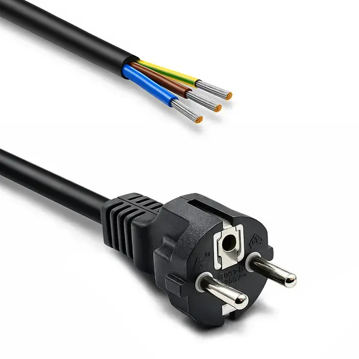Qoltec SCHUKO CEE 7/7 power cable | copper Cu | stripped and soldered | 3x1.50 mm² | 1.8 m