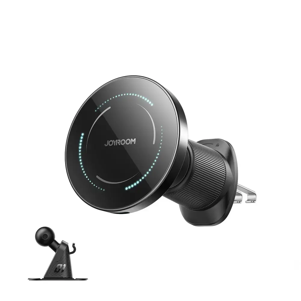 Joyroom JR-ZS502 MagSafe Compatible Car Holder with Wireless Charger for Air Vent/Dashboard - Black