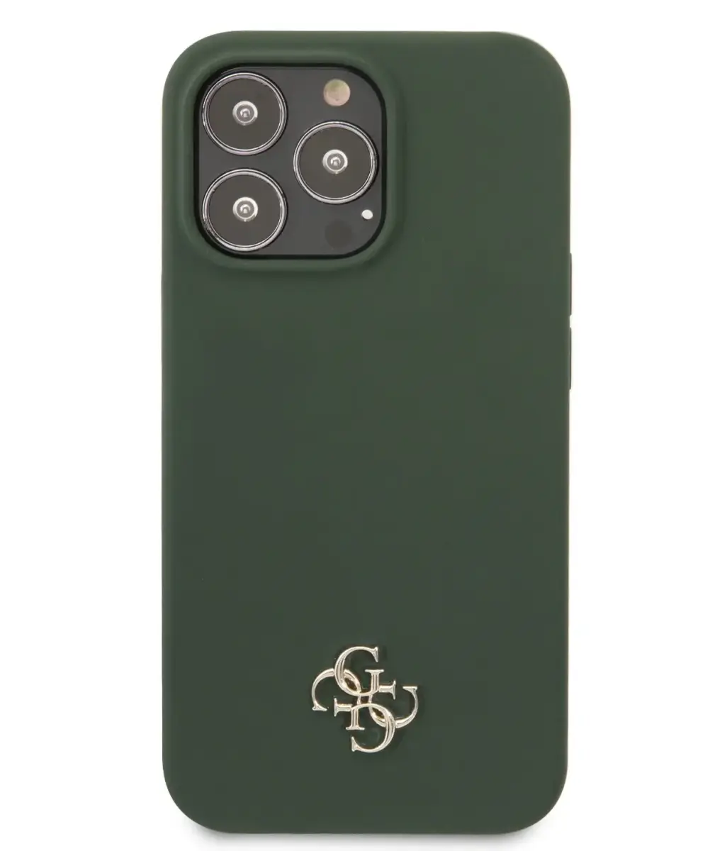 Guess 4G Silicone Metal Logo Case for iPhone 13 Pro Kaki