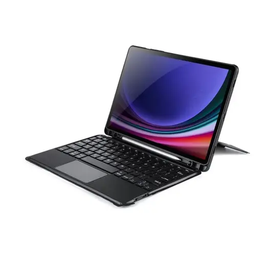 Dux Ducis DK Foldable planšetdatora maciņš ar klaviatūru Galaxy Tab S9 | Galaxy Tab S9 FE | Galaxy Tab S10 FE melns