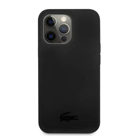 Lacoste Liquid Silicone Glossy Printing Logo Case for iPhone 13 Pro Max Black