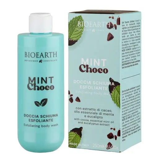 Bioearth, Mint Choco, Cleansing & Exfoliating, Shower Gel, For All Skin Types, 250 ml