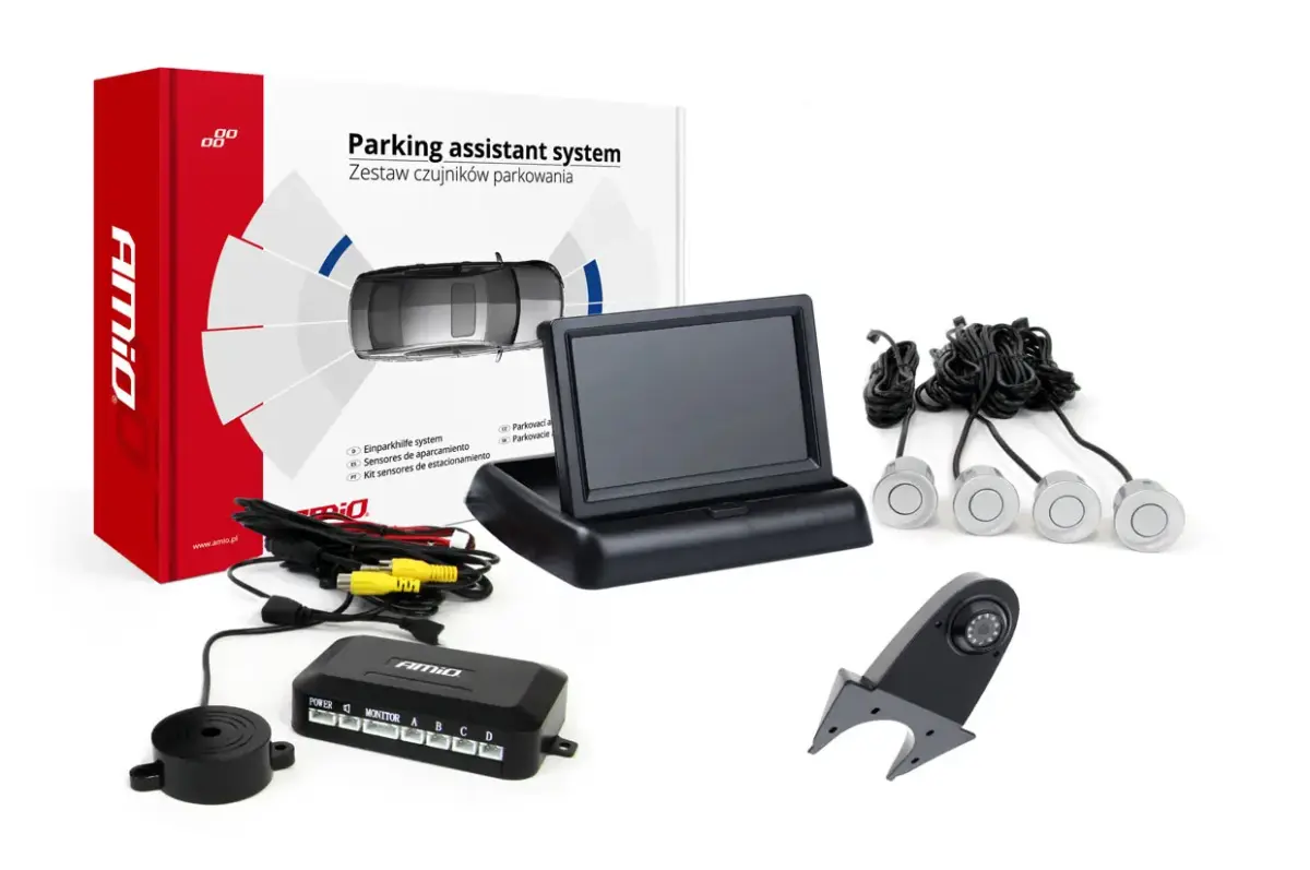 Parking assistant system TFT02 4,3" with HD-502-IR 4 sensors silver