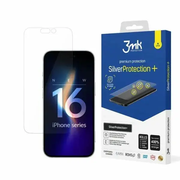 3mk SilverProtection+ aizsargplēve telefona ekrānam iPhone 16