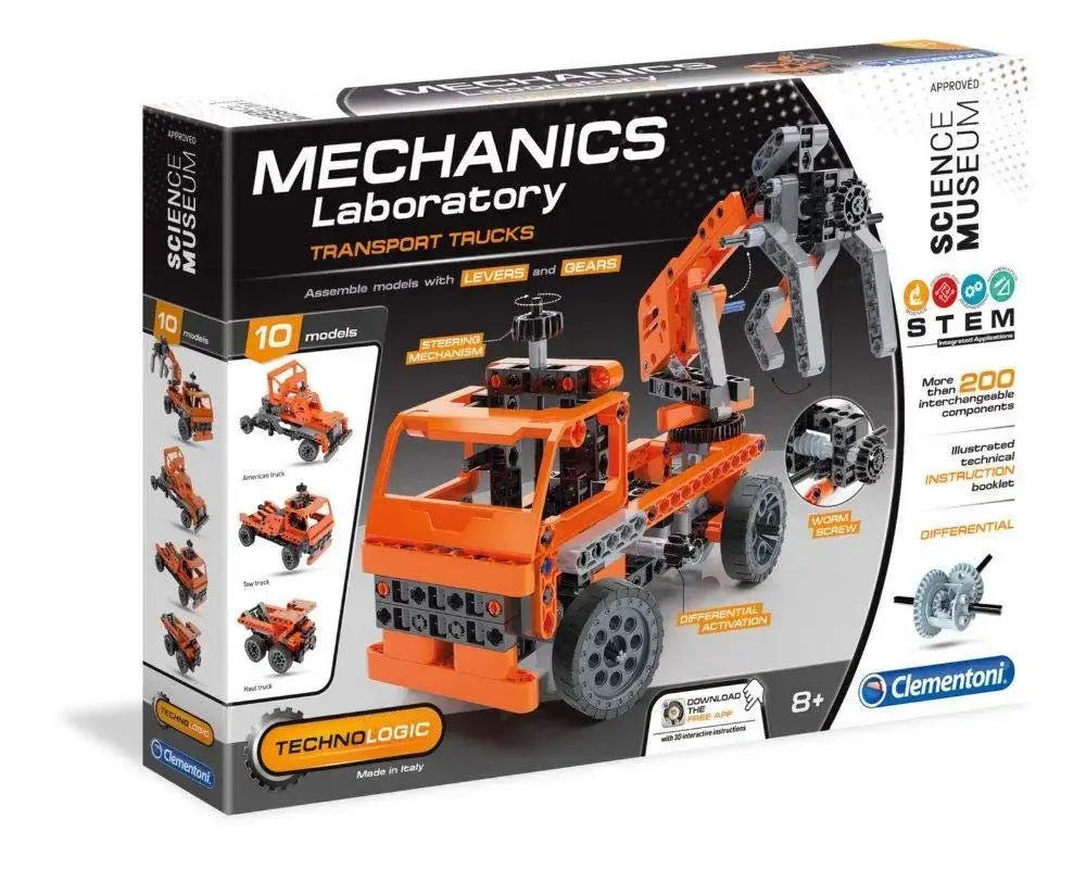 Clementoni, Mechanics Laboratory, Transport Trucks, Construction Set, For Boys, 8+ years
