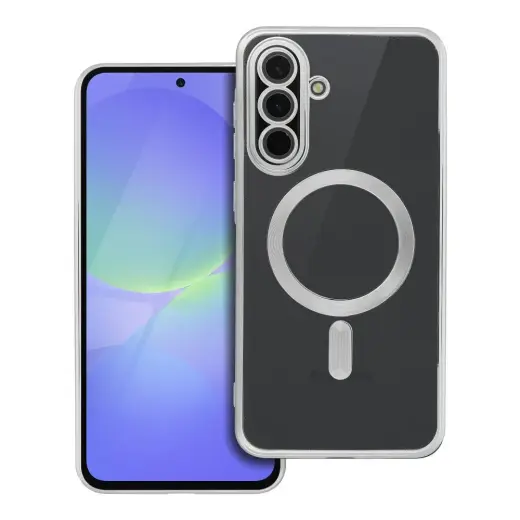 Electro Mag maciņš ar MagSafe atbalstu telefonam Samsung Galaxy A36 5G (A366) sudraba krāsā