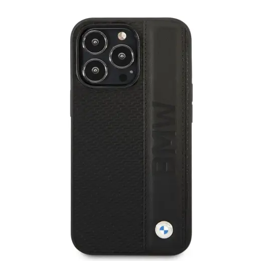 BMW Signature Leather Big Logo Case for iPhone 14 Pro Black