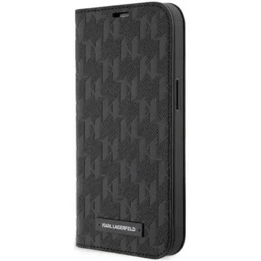 Karl Lagerfeld KLBKP14XSAKLHPK iPhone 14 Pro Max 6.7" bookcase czarny|black Saffiano Monogram