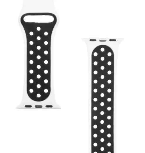 Tactical 125 Double Silicone Band for Apple iWatch 1|2|3|4|5|6|7|SE 38|40|41mm White|Black