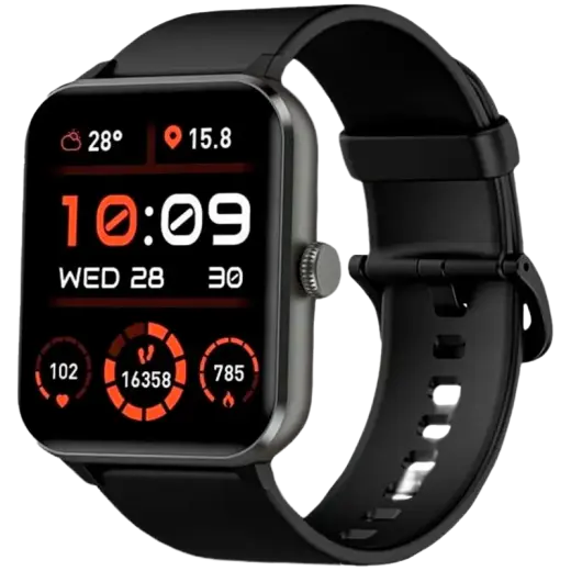 Blackview R50, 1.85-inch TFT HD, 350mAh Battery, 24-hour SpO2 Detection + Heart Rate Monitoring, Calls and SMS notification, Black
