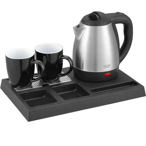 Adler AD 1354 Viesnīcas elektriskā tējkanna ar piederumiem 1.2L 1500W