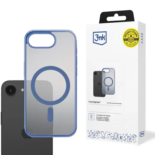 3mk Frosty MagCase phone case with MagSafe support for iPhone 16E blue