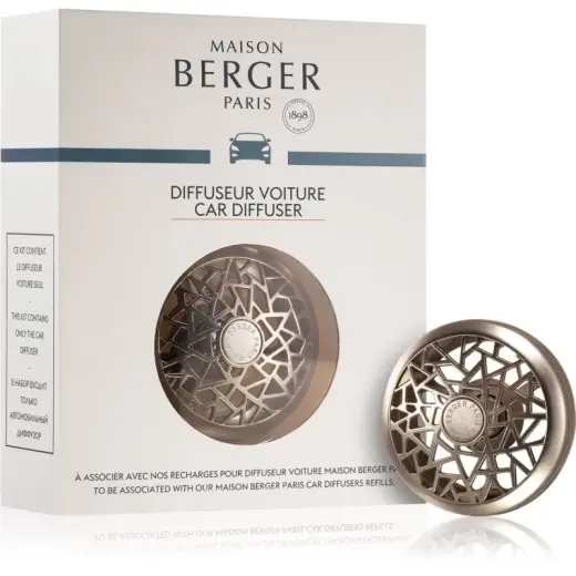 Maison Berger Paris Graphic Car Scent Holder Clip (Matte Nickel) 1 Pc
