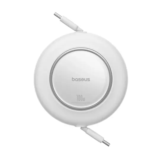 Baseus Free2Pull Mini andmeedastus- ja laadimiskaabel | USB-C kuni USB-C | 100W | 2m | valge