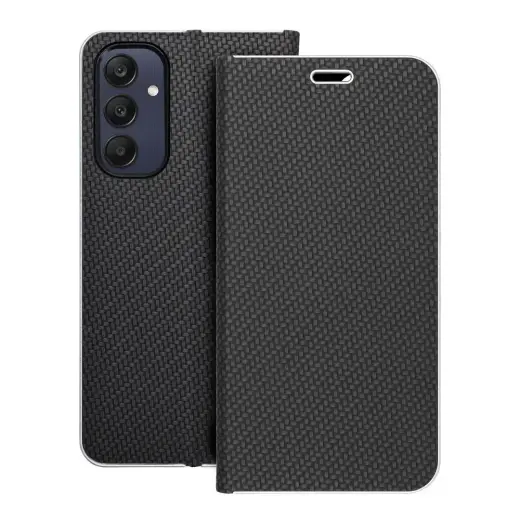 LUNA Book Carbon raamatutüüpi telefoni ümbris Samsung Galaxy A25 (A256) must
