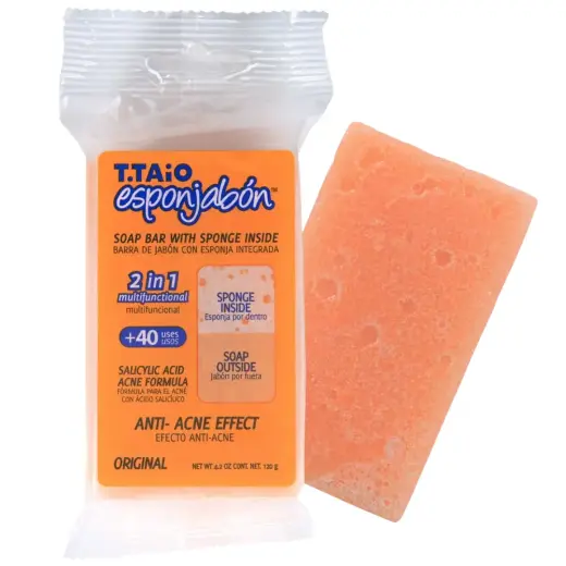Esponjabon, Esponjabon, Anti-Acnee, Soap & Sponge 2-In-1, For Face, 120 g