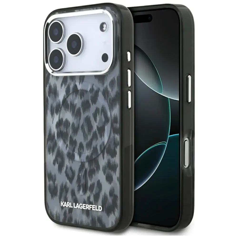 Etui Karl Lagerfeld IML Leopard Pattern   MagSafe do iPhone 17 Pro czarny