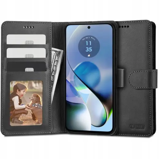 Tech-Protect Wallet Case for Motorola Moto G54 5G | G54 5G Power Edition - Black
