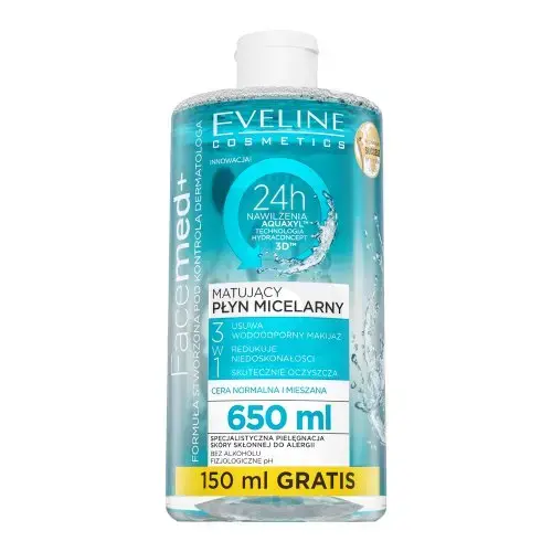 Eveline FaceMed+ Matējošs micelārais ūdens 650 ml