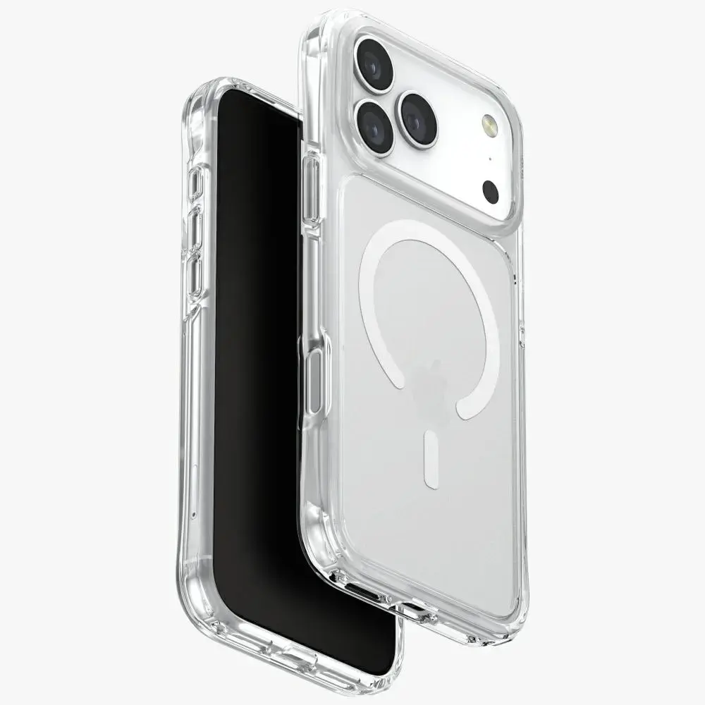 UNIQ LifePro Xtreme phone case with stand and MagSafe support for iPhone 17 Pro Max transparent