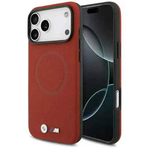 BMW M FW Metal Logo MagSafe Case for iPhone 17 Pro Max Red