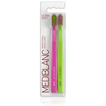 MEDIBLANC Ultra Soft Pink/Green - Toothbrush 2 pcs