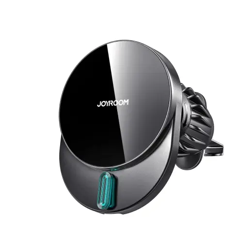 Joyroom JR-ZS409 magnetiline auto telefonihoidik ventilatsiooniavale 15W juhtmevaba laadimisega must MagSafe ühilduv