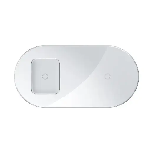 Baseus Simple Pro 2in1 Wireless Charger Qi Charger for Smartphones and AirPods 15W white (WXJK-C02)