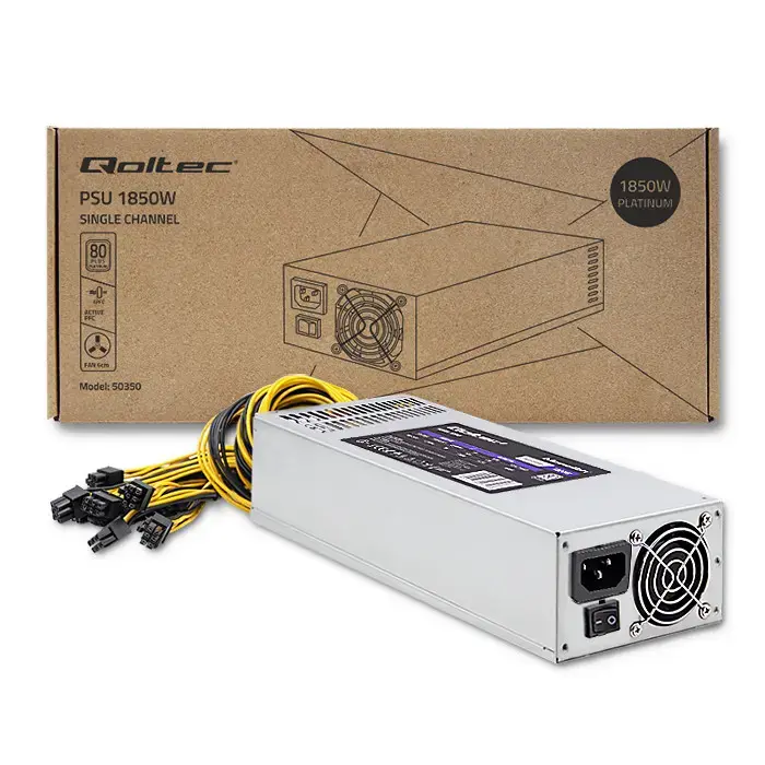 Qoltec POWER SUPPLY 1850W PCI-E| 80 Plus Platinum | Data mining