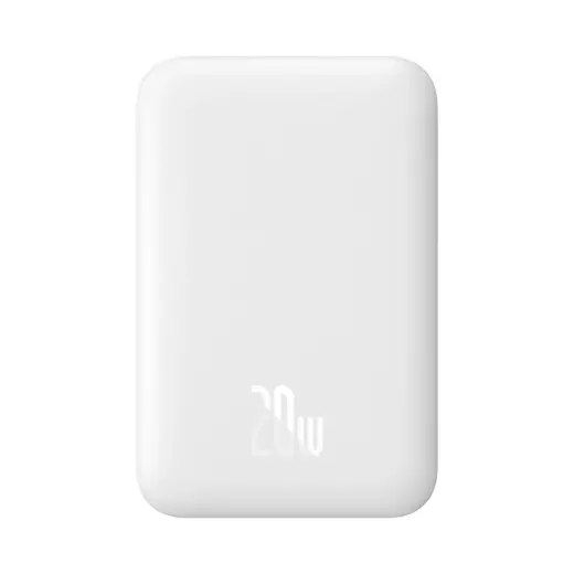 Baseus Airpow ārējais akumulators (powerbank) | 6 000 mAh | 20W | PD | USB-C, Wireless, MagSafe | balts