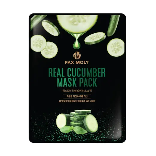 PaxMoly, Real Cucumber, Anti-Aging, Sheet Mask, For Face, 25 ml