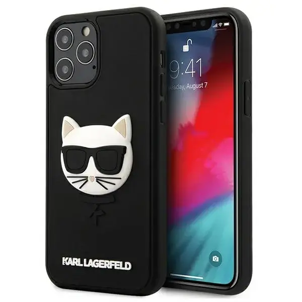 Karl Lagerfeld KLHCP12LCH3DBK iPhone 12 Pro Max 6,7"czarny|black hardcase 3D Rubber Choupette