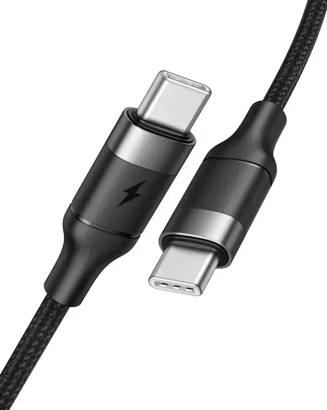 Veger CC02 datu pārraides un uzlādes vads | USB-C uz USB-C | PD | 100W | 1.5m | melns