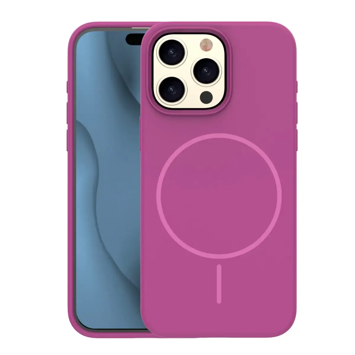 Silicone Thin Mag case for iPhone 15 Pro Max 6,7" fuschia