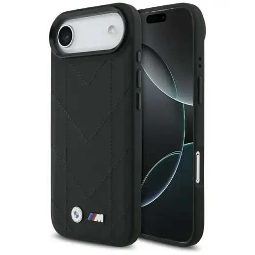 BMW M Quilted Logo telefoniümbris MagSafe toega, mudelile iPhone 17 Air, must